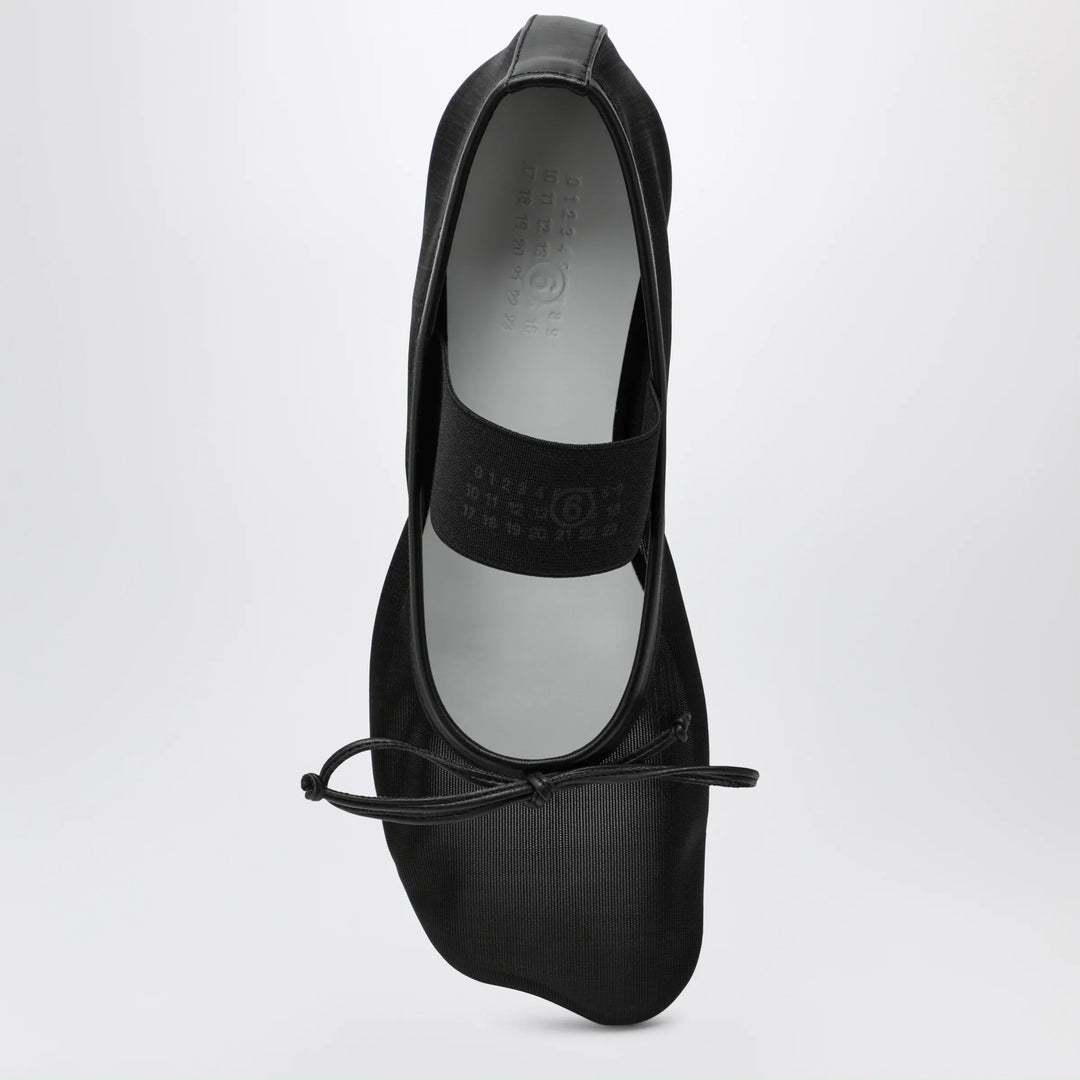 MM6 Maison Margiela - Numeric Anatomic ballerina flats in nylon and leather black Brand Shoes