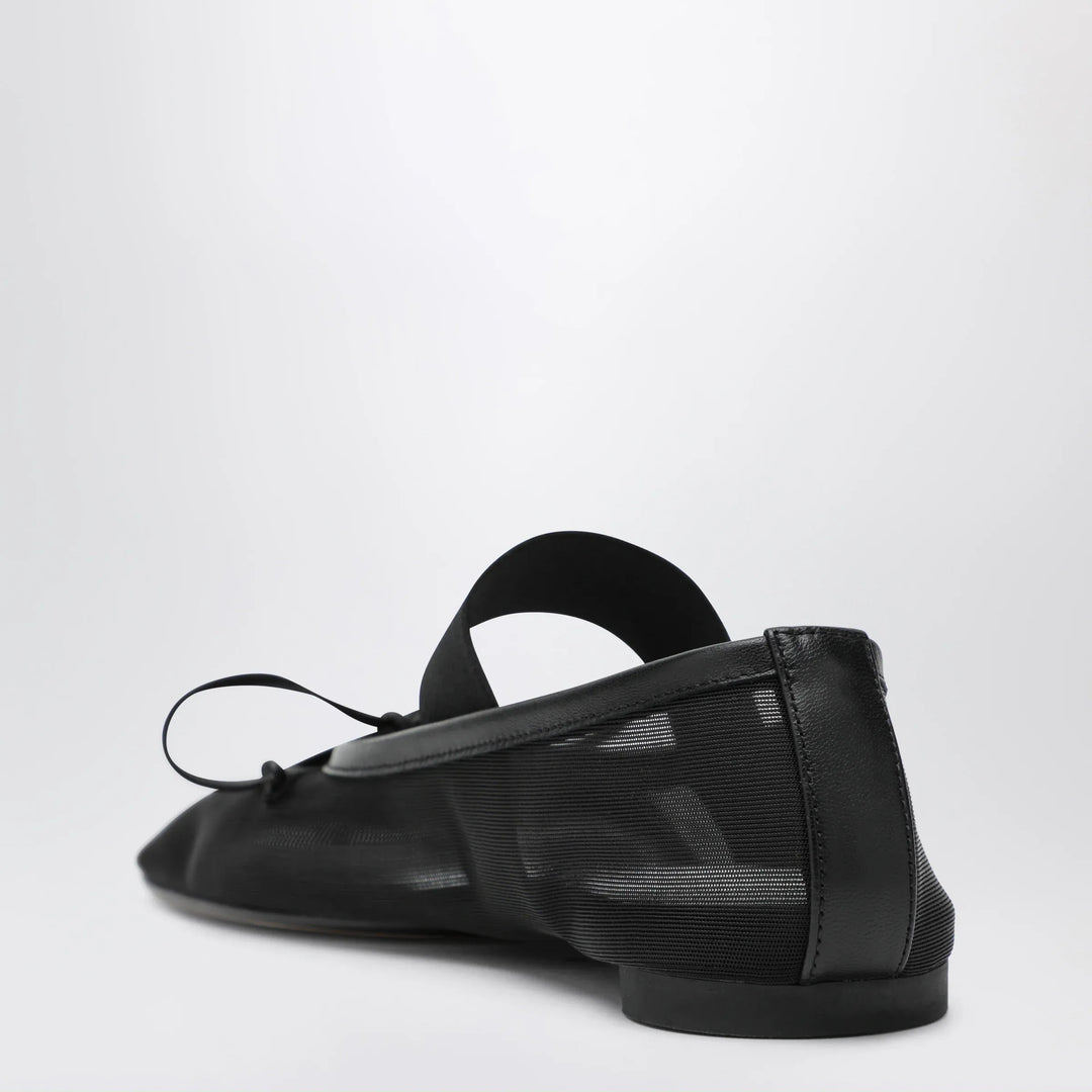 MM6 Maison Margiela - Numeric Anatomic ballerina flats in nylon and leather black Brand Shoes