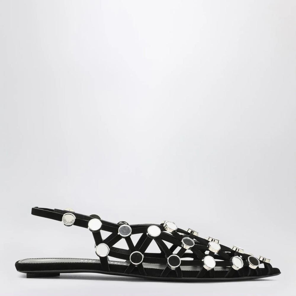 The Attico - Black Grid ballerina Brand Shoes 38 IT