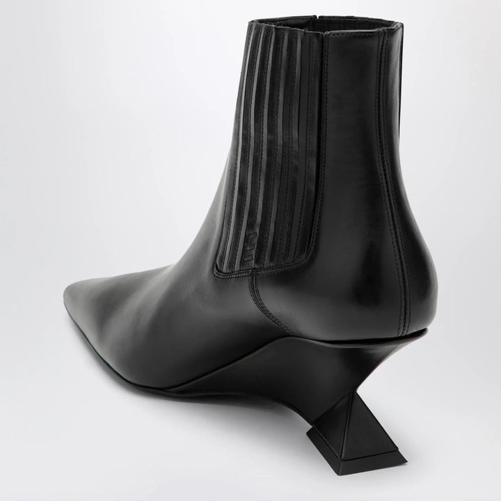 The Attico - Cheope wedge-heel ankle boots in black calfskin Brand Shoes