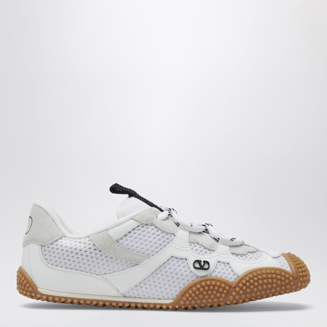Shoes Valentino Garavani - Amphibia sneakers in rubberised calfskin and white split leather Brand