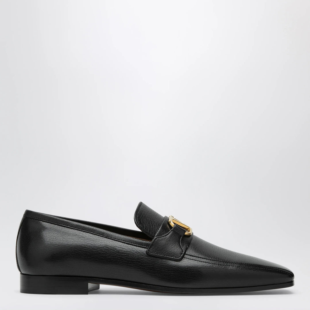 Valentino Garavani - Black Vlogo Signature goatskin loafers Brand Shoes 40 IT