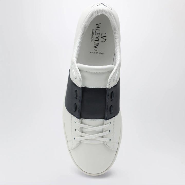 Valentino Garavani - Open Royco nappa leather sneakers in white/navy Brand Shoes