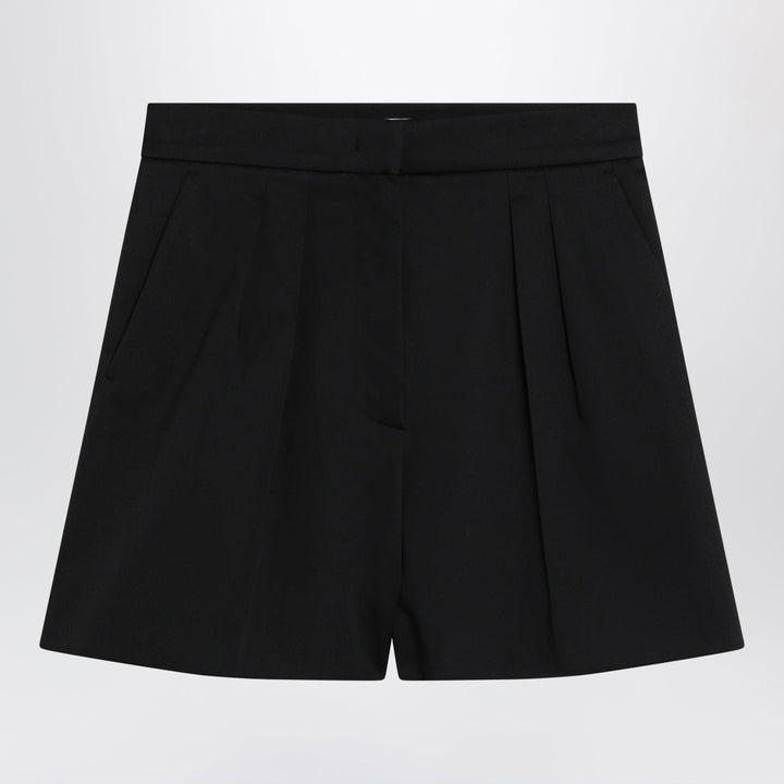 Shorts Max Mara - Black stretch cotton satin shorts Brand