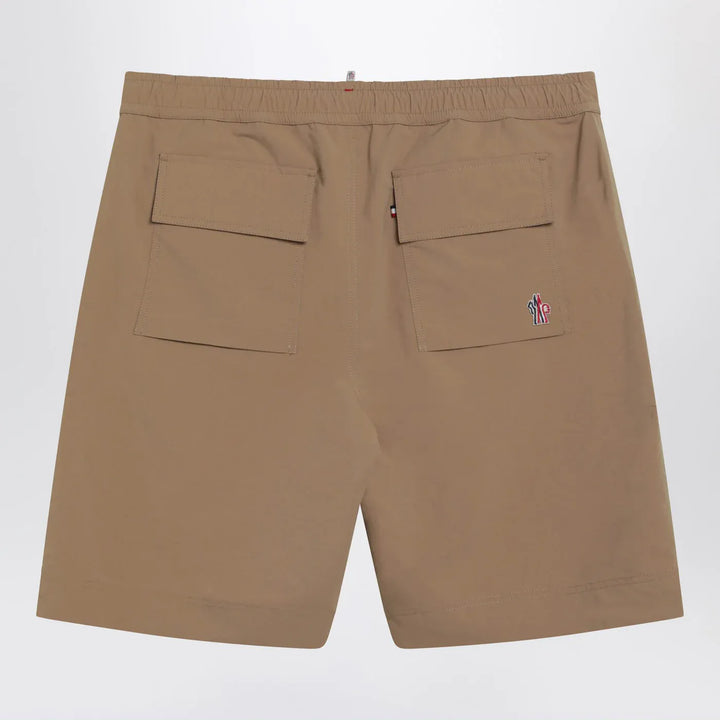 Moncler Grenoble - Beige technical froissé Bermuda shorts Brand Shorts