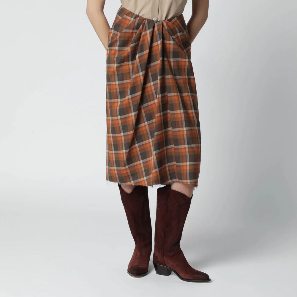 6397 - Draped tartan skirt Brand Skirts S