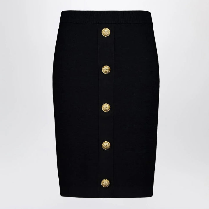 Balmain - Black tweed pencil skirt Brand Skirts 44  FR