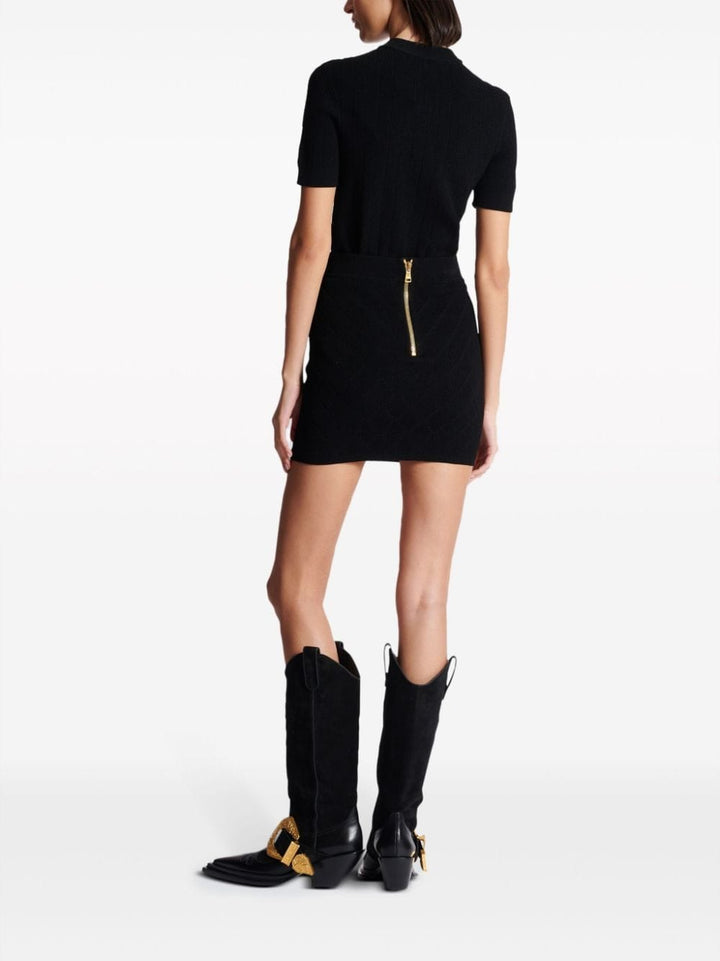 Balmain Skirts 38 Balmain Fine Knit Skirt Balmain Fine Black Knit Skirt Brand