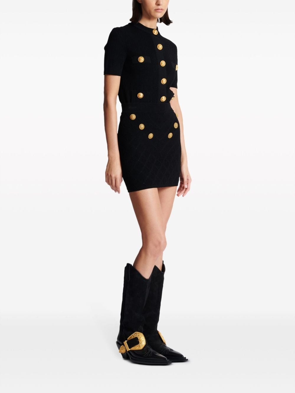 Balmain Skirts 38 Balmain Fine Knit Skirt Balmain Fine Black Knit Skirt Brand