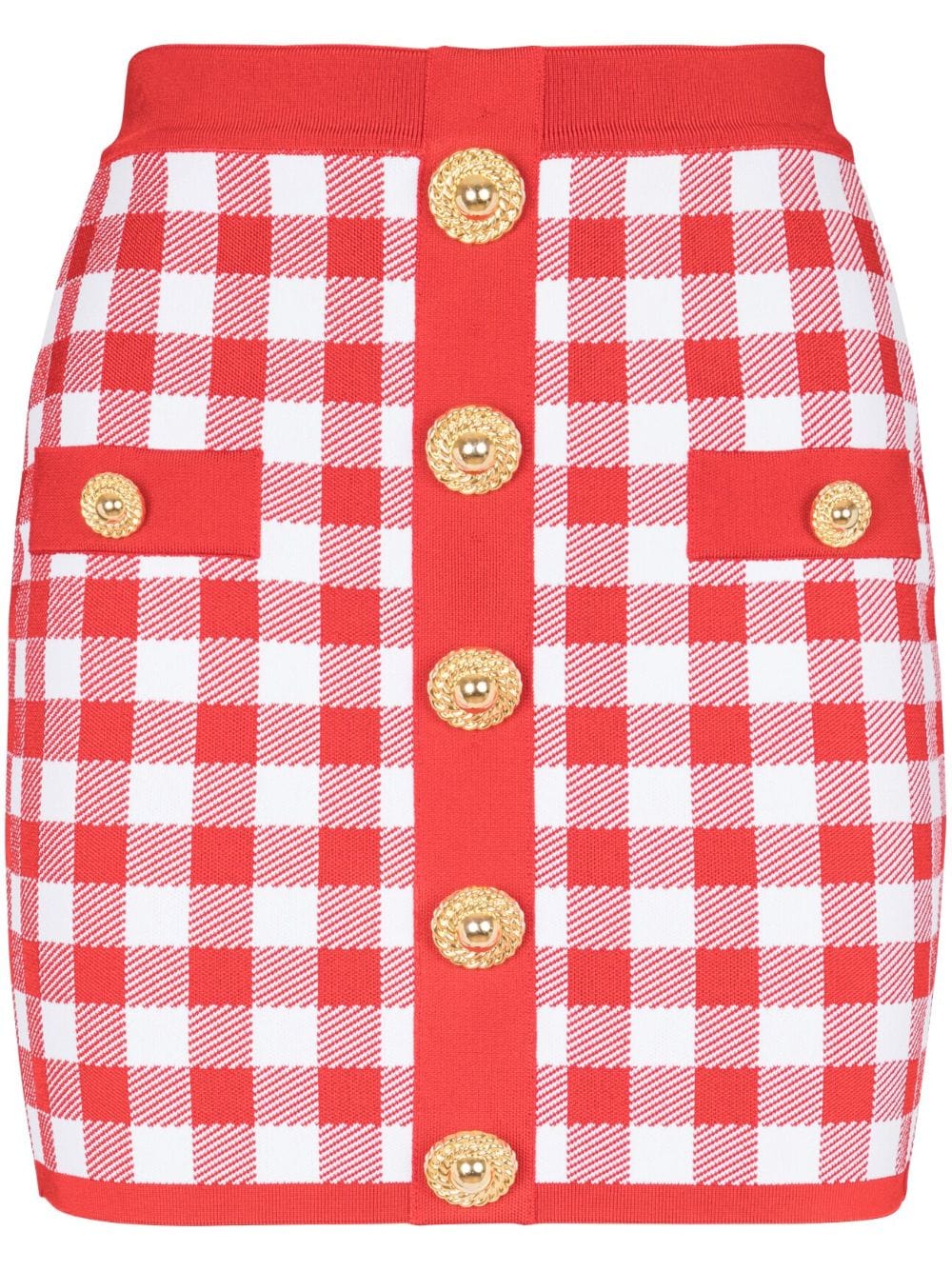 Balmain Skirts 38 Balmain Gingham Skirt Balmain Red Gingham Skirt Brand