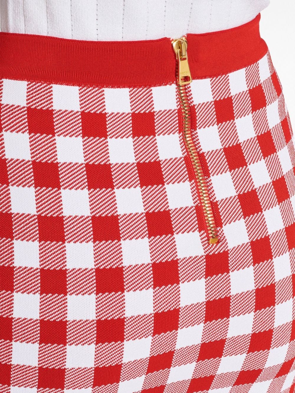 Balmain Skirts 38 Balmain Gingham Skirt Balmain Red Gingham Skirt Brand