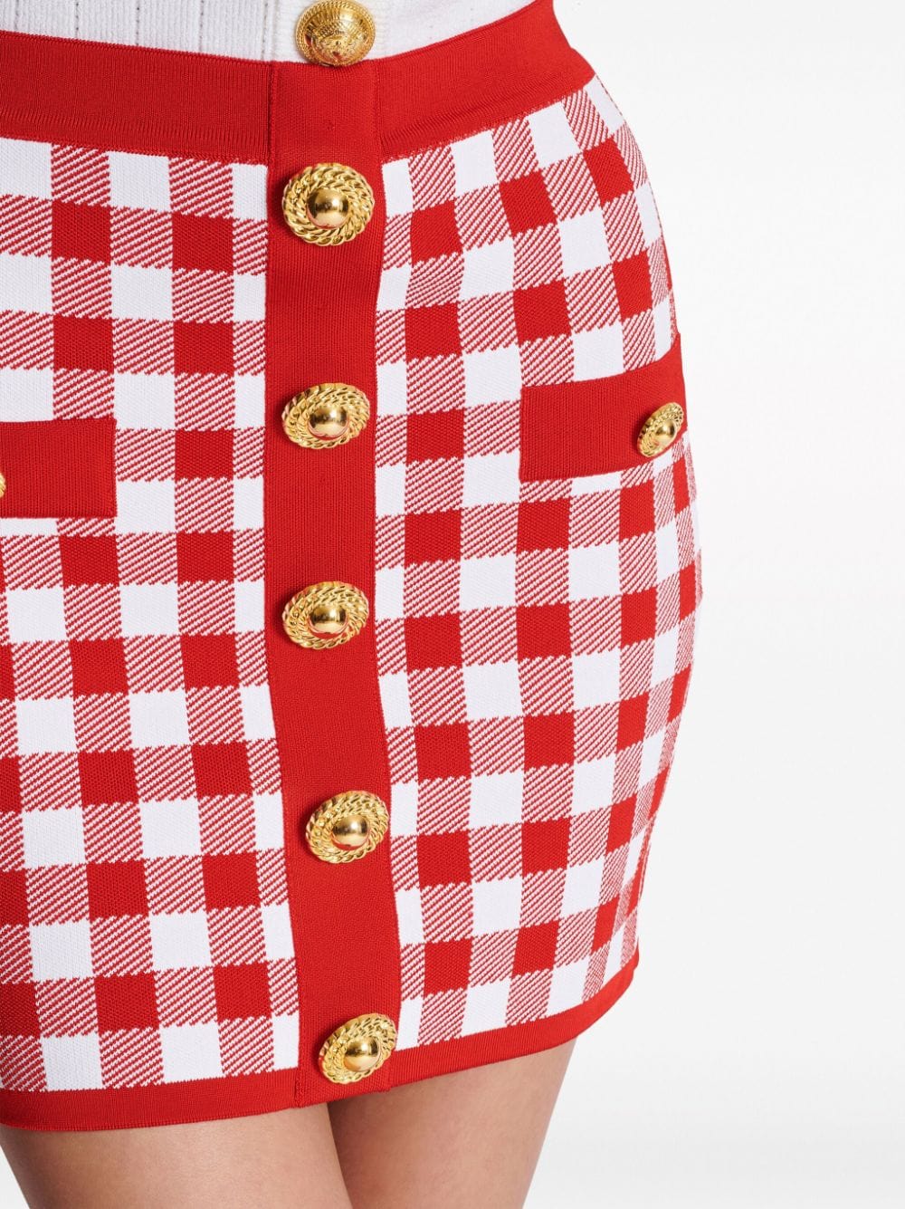 Balmain Skirts 38 Balmain Gingham Skirt Balmain Red Gingham Skirt Brand