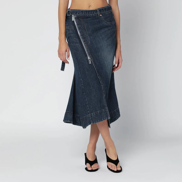 Sacai - Asymmetric blue denim skirt Brand Skirts 2