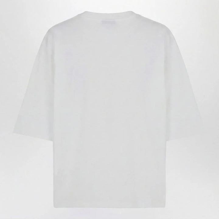 Balmain - Oversized white T-shirt with logo print Brand T-Shirt