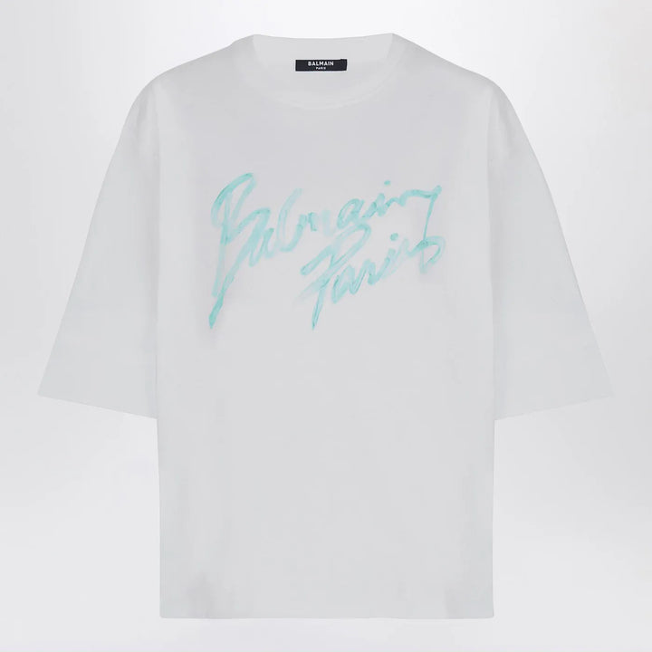 Balmain - Oversized white T-shirt with logo print Brand T-Shirt S
