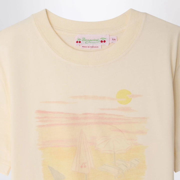 Bonpoint - Thida écru T-shirt with Bain de Soleil print Brand T-Shirt