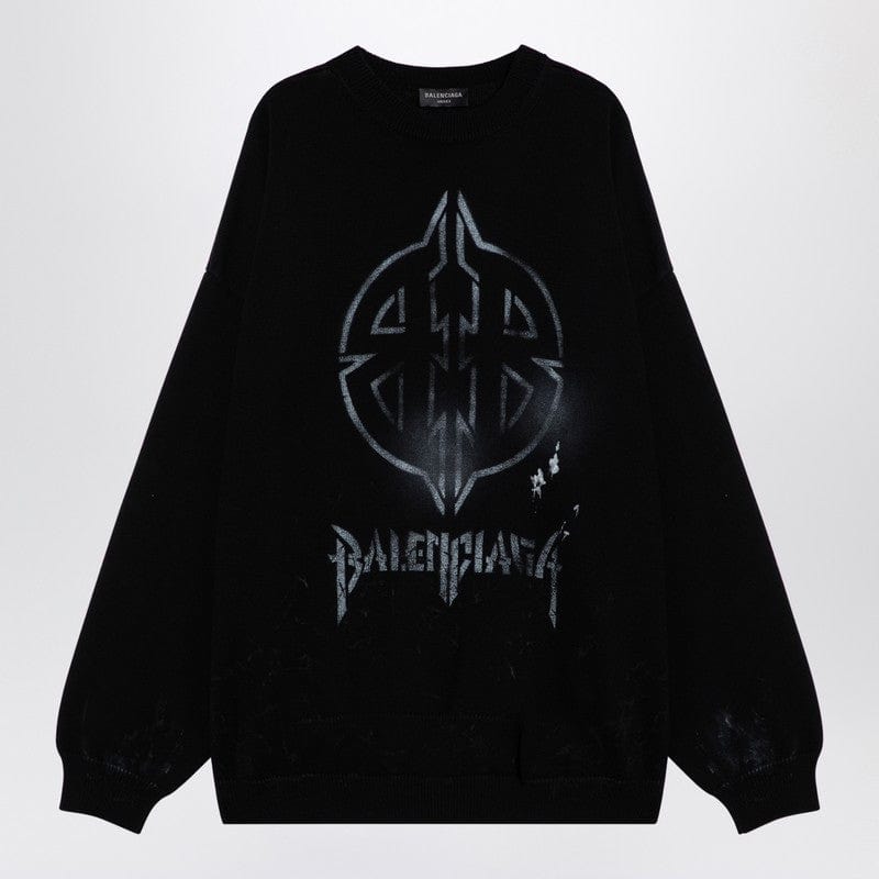 Balenciaga Topwear S Balenciaga Black cotton blend jumper with print Balenciaga Black cotton blend jumper with print Brand