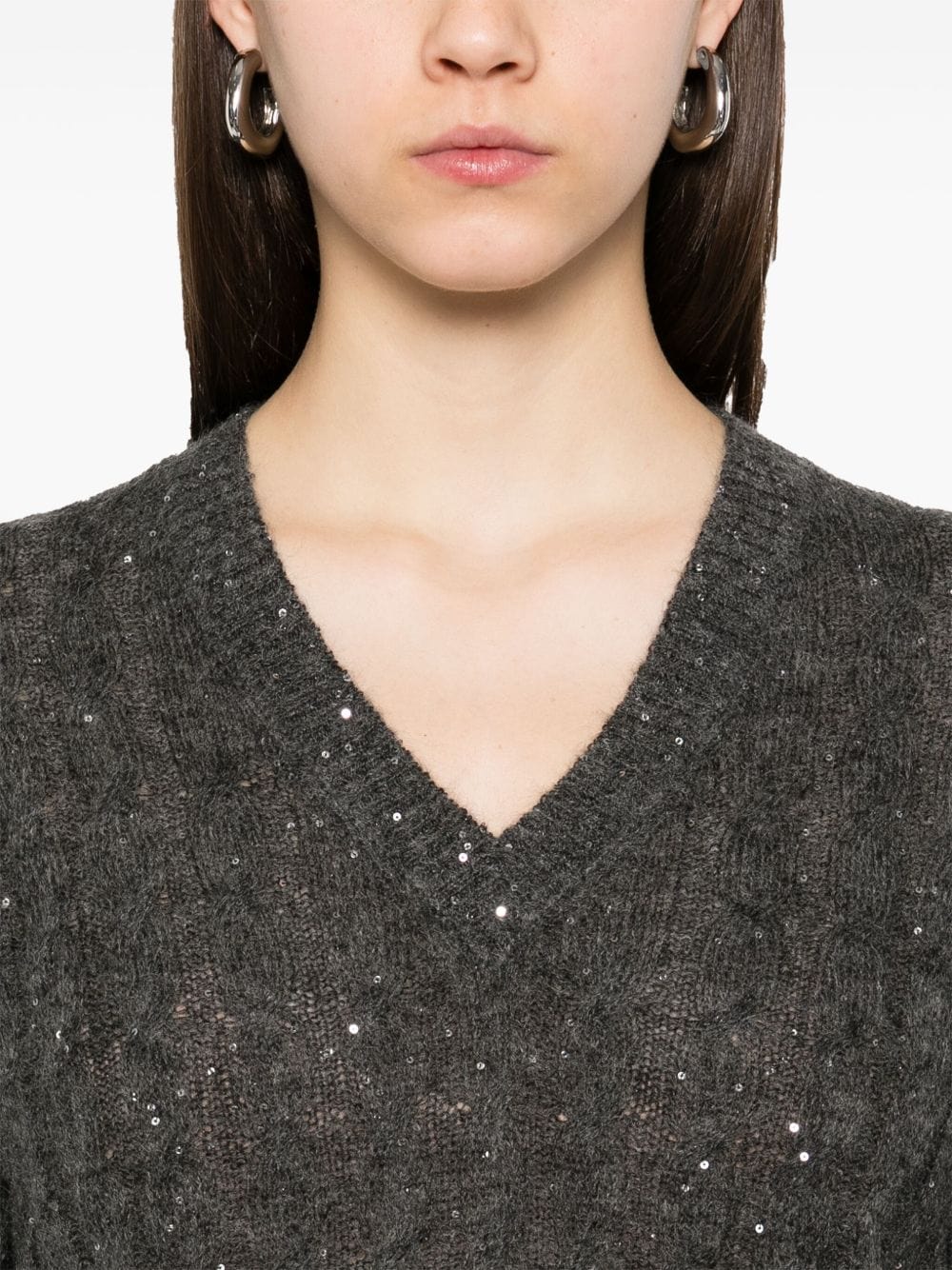 Brunello Cucinelli Topwear Brunello Cucinelli Sweaters Grey Brunello Cucinelli Sweaters Grey Brand