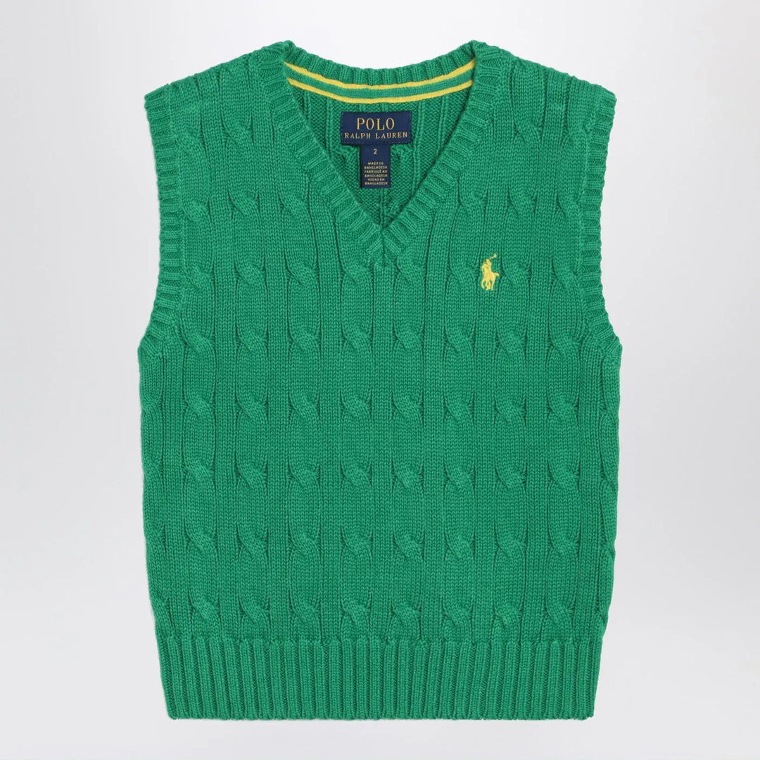 Polo Ralph Lauren - Green cable-knit cotton vest Brand Vests M