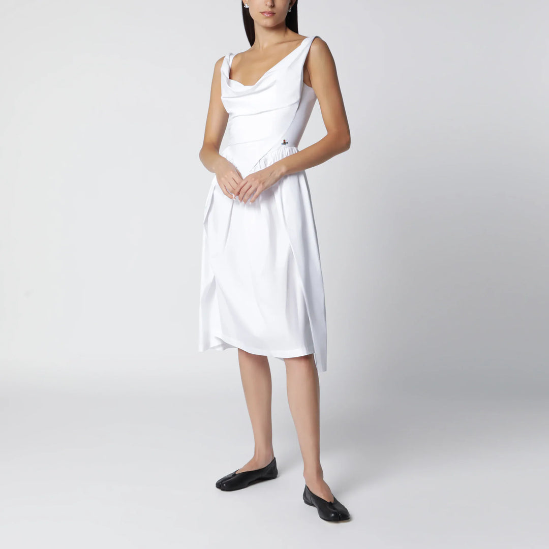 Vivienne Westwood - Sunday midi cotton poplin dress in white Brand 38  IT