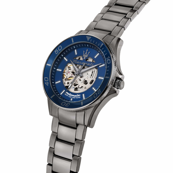 Maserati Watch Maserati Sfida Automatic Skeleton Blue 44mm Watch Brand