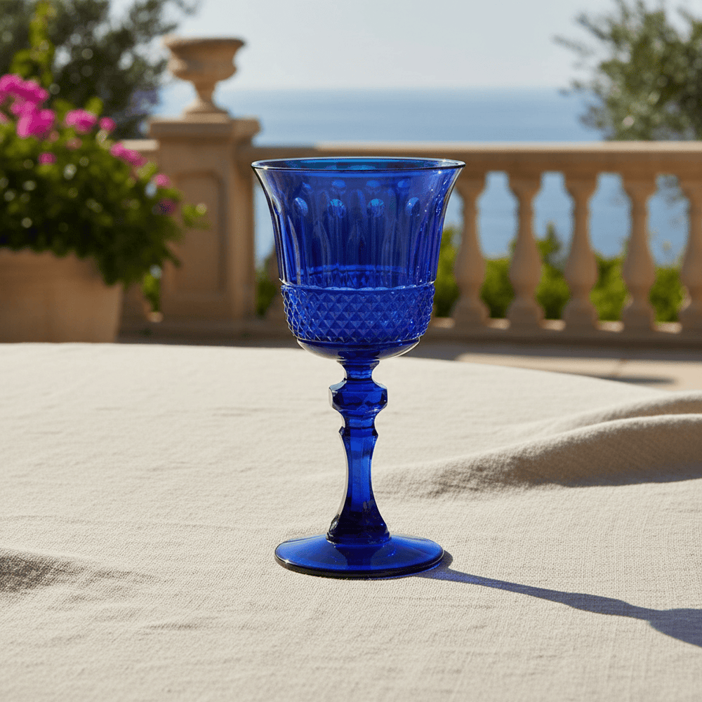 Mario Luca Giusti Nuova Italia Set of 2 Goblet Royal Blue Brand Water Glass