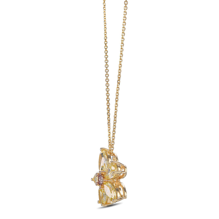 Leibish Fancy Intense Orangy Pink &amp; Fancy Yellow Diamond Pendant